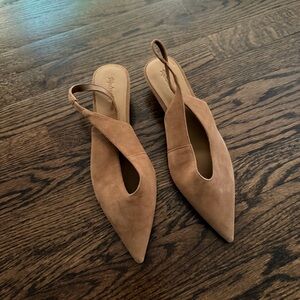 Madewell Tan Suede Women's Slingback Flats - Size 9